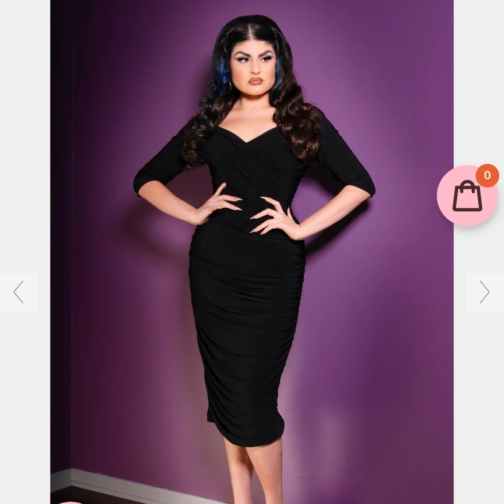 Pin-up Girl Black Wiggle Dress by Laura Byrnes Design